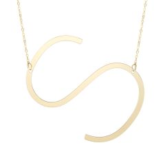 14K Yellow Gold Polished Initial S 18" Necklace