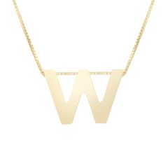 14K Yellow Gold Polished Initial W 18 Inch Necklace RCW10969-18