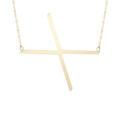 14K Yellow Gold Polished Initial X 18" Necklace with Lobster Clasp RCX10908-18