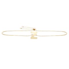 14K Yellow Gold Polished Initial Z Adjustable Bracelet With Draw String Clasp RCZ10901-0925