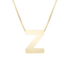 14K Yellow Gold Polished Initial Z 18 Inch Necklace RCZ10969-18