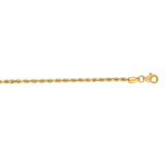 14kt 30" Yellow Gold Shiny Solid Diamond Cut Royal Rope Chain with Lobster Clasp ROY016-30