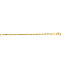 14kt 30" Yellow Gold Shiny Solid Diamond Cut Royal Rope Chain with Lobster Clasp ROY018-30