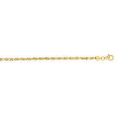 14kt 24" Yellow Gold Shiny Solid Diamond Cut Royal Rope Chain with Lobster Clasp ROY023-24