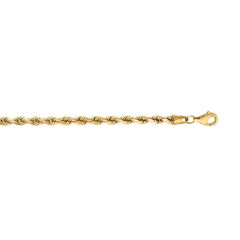 14kt 30" Yellow Gold Shiny Solid Diamond Cut Royal Rope Chain with Lobster Clasp ROY030-30