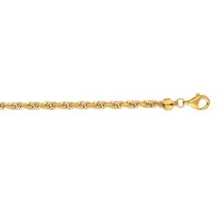 14kt Gold 26" Yellow Finish  Diamond Cut+Shiny Solid Royal Rope Chain ROY040-26
