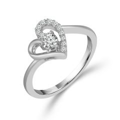Three Quarter View 14K White Gold Promise Ring featuring 0.12cttw Diamonds RP-0440TPA97W4