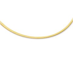 14kt 20" Yellow+ White Gold Diamond Cut Reversible Omega Necklace with Box Catch RSA4-20