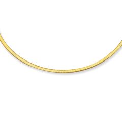 14kt 18" Yellow+ White Gold 2.5mm Diamond Cut Reversible Omega Necklace with Lobster Clasp RSO25-18