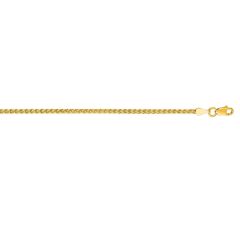 14kt 24" Yellow Gold Shiny Round Wheat Chain with Lobster Clasp RW050-24