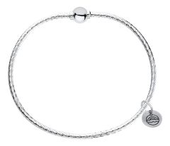 Sterling Silver Cape Cod Patterned Bracelet with Sterling Silver Bead