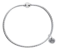 Sterling Silver Cape Cod Patterned Bracelet with CZ Bead