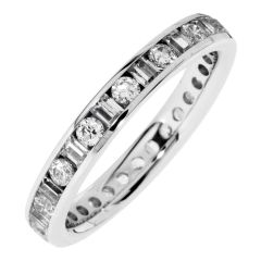 Just Perfect 1.00ct tw eternity channel set round and baguette diamond band SBVR-1.00ct