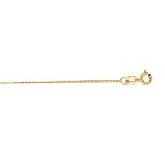 14kt Gold 16" Yellow Finish  Diamond Cut Spring Ring Classic Cable Chain with Spring Ring Clasp SCAB019-16