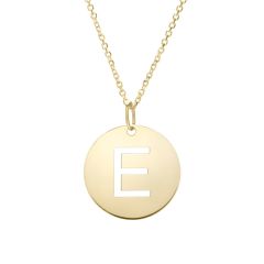 14k yellow gold polished initial E on a 14k yellow gold chain