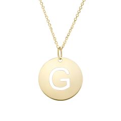 14k yellow gold polished initial G on a 14k yellow gold chain