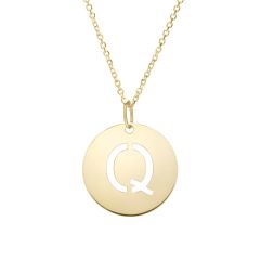 14K Yellow Gold Polished Initial P Pendant On A 14K Yellow Gold Chain SETQ2932-18