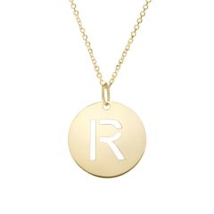 14K Yellow Gold Polished Initial R Pendant On A 14K Yellow Gold Chain SETR2932-18