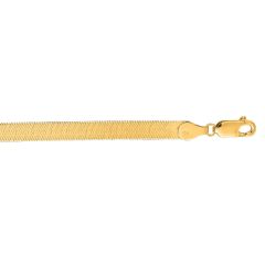 14kt 24" Yellow Gold Diamond Cut Imperial Her Ringbone Chain with Lobster Clasp SF050-24