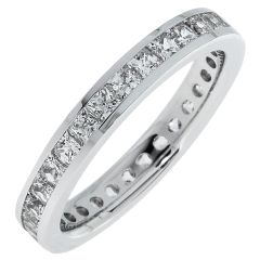 1.50ct total weight princess cut diamond eternity channel set band from Just Perfect