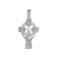 Sterling silver celtic claddaugh cross charm HB24048SS