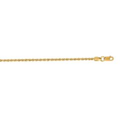 14kt 30" Yellow Gold Diamond Cut Solid Rope Chain with Lobster Clasp SR014-30