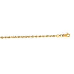 14kt 30" Yellow Gold Diamond Cut Solid Rope Chain with Lobster Clasp SR018-30