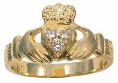 14K Yellow Gold Diamond Claddagh Ring HB00923DI