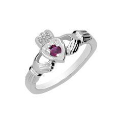 Sterling Silver 3mm Ruby Claddagh Ring HB00950RUSS