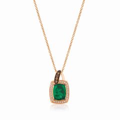 Le Vian Chocolatier® Pendant featuring 1  5/8 cts. New Emerald, 1/10 cts. Chocolate Diamonds® , 1/10 cts. Vanilla Diamonds®  set in 14K Strawberry Gold®