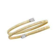 14K Yellow Gold .14CT Diamond Italian Silk Coil Wrap Bracelet TBG8342