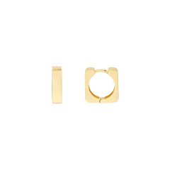 14KT YELLOW GOLD 12.30MM SQUARE HUGGIE EARRING