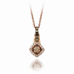 Petite Le Vian® Pendant featuring 1/5 cts. Chocolate Diamonds® , 1/15 cts. Vanilla Diamonds®  set in 14K Strawberry Gold®