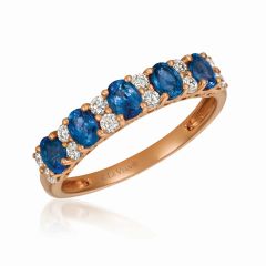 Le Vian® Ring featuring 1 cts. Blueberry Sapphire™, 1/3 cts. Vanilla Diamonds®  set in 14K Strawberry Gold®