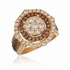 Le Vian Creme Brulee® Ring featuring 1  3/4 cts. Nude Diamonds™ , 7/8 cts. Chocolate Diamonds®  set in 14K Strawberry Gold®