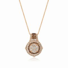 Le Vian Creme Brulee® Pendant featuring 1  1/2 cts. Nude Diamonds™ , 1/2 cts. Chocolate Diamonds®  set in 14K Strawberry Gold®