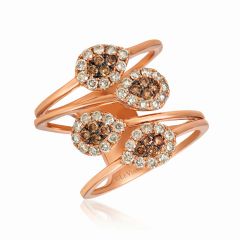 Le Vian Creme Brulee® Ring featuring 1/3 cts. Chocolate Diamonds® , 3/4 cts. Nude Diamonds™  set in 14K Strawberry Gold®