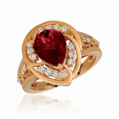 Le Vian Creme Brulee® Ring featuring 2  5/8 cts. Pomegranate Garnet™, 1/8 cts. Chocolate Diamonds® , 3/8 cts. Nude Diamonds™  set in 14K Strawberry Gold®