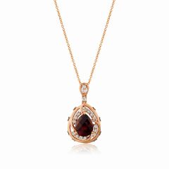 Le Vian Creme Brulee® Pendant featuring 2  5/8 cts. Pomegranate Garnet™, 1/3 cts. Nude Diamonds™ , 1/8 cts. Chocolate Diamonds®  set in 14K Strawberry Gold®
