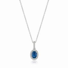 Le Vian® Pendant featuring 1/2 cts. Blueberry Sapphire™, 1/10 cts. Vanilla Diamonds®  set in 14K Vanilla Gold®