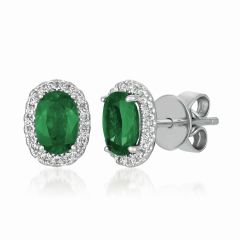 Le Vian® Earrings featuring 3/4 cts. Costa Smeralda Emeralds™, 1/8 cts. Vanilla Diamonds®  set in 14K Vanilla Gold®