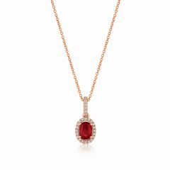 Le Vian® Pendant featuring 3/8 cts. Passion Ruby™, 1/10 cts. Vanilla Diamonds®  set in 14K Strawberry Gold®