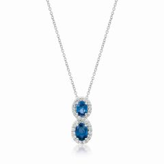 Le Vian® Pendant featuring 7/8 cts. Blueberry Sapphire™, 1/5 cts. Vanilla Diamonds®  set in 14K Vanilla Gold®