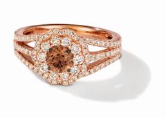 Le Vian Creme Brulee® Ring featuring 1/2 cts. Chocolate Diamonds® , 7/8 cts. Nude Diamonds™  set in 14K Strawberry Gold®