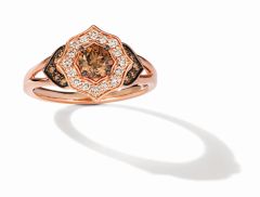 Le Vian Creme Brulee® Ring featuring 1/2 cts. Chocolate Diamonds® , 1/5 cts. Nude Diamonds™  set in 14K Strawberry Gold®
