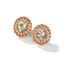 Le Vian Creme Brulee® Earrings featuring 4  1/2 cts. Mint Julep Quartz™, 1/4 cts. Nude Diamonds™  set in 14K Strawberry Gold®