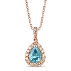 Le Vian Creme Brulee® Pendant featuring 1  7/8 cts. Blueberry Zircon™, 1/3 cts. Nude Diamonds™  set in 14K Strawberry Gold®