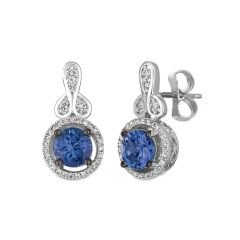 Le Vian® Earrings featuring 7/8 cts. Blueberry Tanzanite®, 1/5 cts. Vanilla Diamonds®  set in 14K Vanilla Gold®