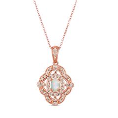 Le Vian Creme Brulee® Pendant featuring 1/5 cts. Neopolitan Opal™, 1/2 cts. Nude Diamonds™  set in 14K Strawberry Gold®