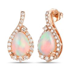 Le Vian Creme Brulee® Earrings featuring 1  3/4 cts. Neopolitan Opal™, 5/8 cts. Nude Diamonds™  set in 14K Strawberry Gold®